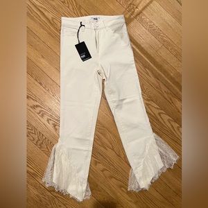 Paige White Jeans with Lace Details